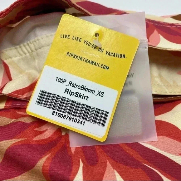 Ripskirt Hawaii retrobloom mini Velcro beach wrap mini skirt XS new with tags - Picture 3 of 6